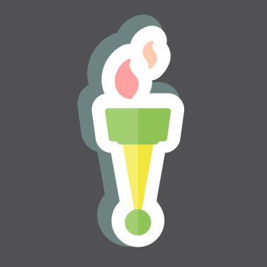 Siyah arkaplanda izole edilmiş Alev Etiketi