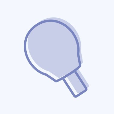 Masa Tenisi Simgesi yumuşak mavi arkaplanda izole edilmiş iki ton biçiminde