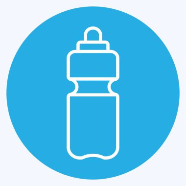 Su Şişe Simgesi modayı takip eden mavi gözler yumuşak mavi arkaplanda izole edilmiş