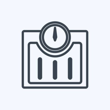 Hafif mavi arkaplanda izole edilmiş moda satır biçiminde Ağırlık Makinesi Simgesi