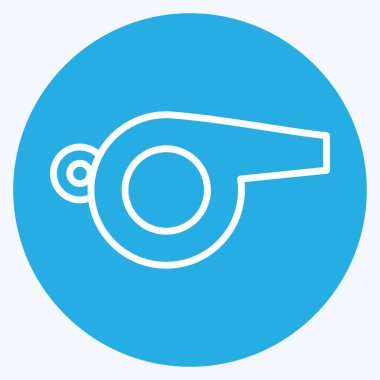 Yumuşak mavi arkaplanda izole edilmiş modaya uygun mavi gözler tarzında Whistle 1 Simgesi