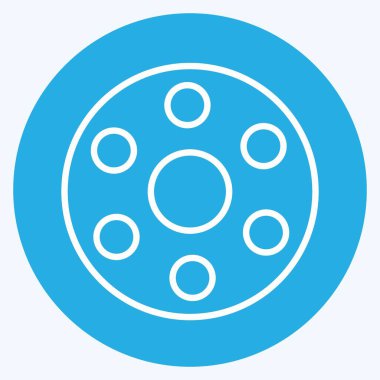 Yumuşak mavi arkaplanda izole Bobbin Simgesi moda mavi gözler biçimi