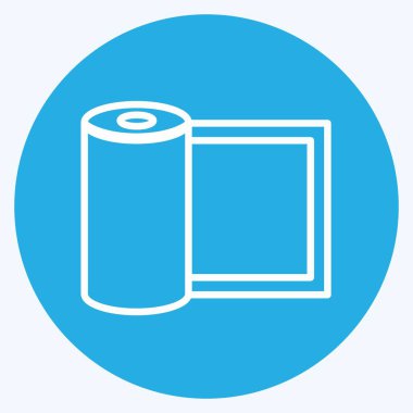 Yumuşak mavi arkaplanda izole edilmiş mavi gözlü Buckram Simgesi