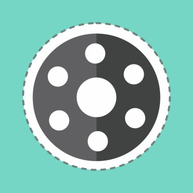 Moda satırındaki Bobbin Etiketi mavi arkaplanda izole edildi