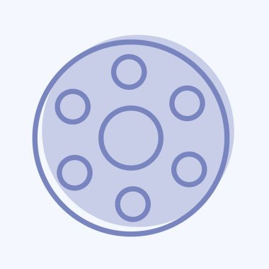 Yumuşak mavi arkaplanda izole edilmiş iki tonlu Bobbin Simgesi