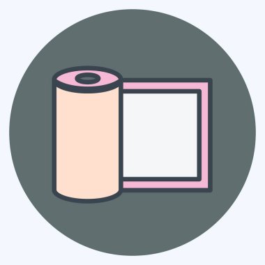 Yumuşak mavi arkaplanda izole edilmiş renkli eş tarzında Buckram Simgesi