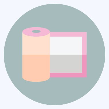 Yumuşak mavi arkaplanda izole edilmiş düz stil Buckram Simgesi