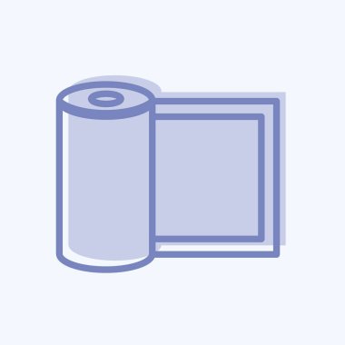 Yumuşak mavi arkaplanda izole edilmiş iki ton tarzında Buckram Simgesi