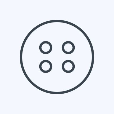 Yumuşak mavi arkaplanda izole edilmiş moda satır biçimindeki düğme simgesi