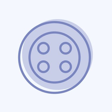 Yumuşak mavi arkaplanda izole edilmiş iki ton biçiminde düğme simgesi