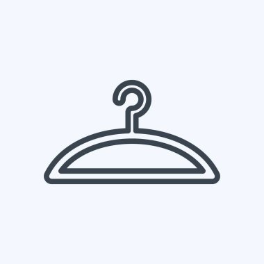 Yumuşak mavi arkaplanda izole edilmiş moda satır biçimindeki Askı Simgesi