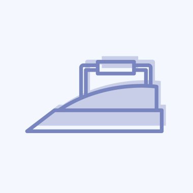 Ağır Demir Simgesi, yumuşak mavi arkaplanda izole edilmiş iki ton tarzında