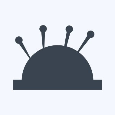 Yumuşak mavi arkaplanda izole edilmiş çoklu İğne Sembolü