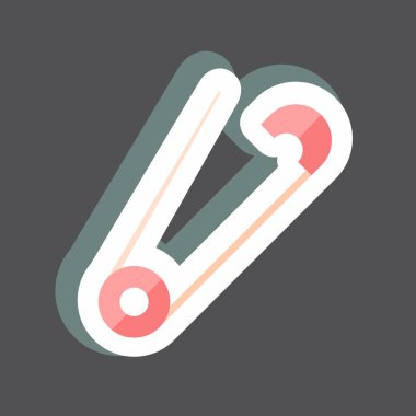 Siyah arkaplanda izole edilmiş modada Açık Güvenlik İğnesi Etiketi