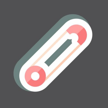 Siyah arkaplanda güvenlik iğnesi etiketi izole edildi