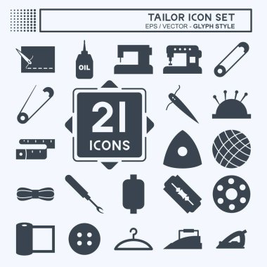 Terzi Simgesi Simgesi Simgesini yumuşak mavi arkaplanda izole edilmiş şekilde ayarla