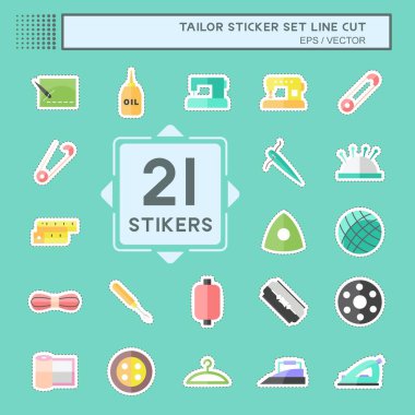 Terzi Etiketi Mavi arkaplanda izole edilmiş moda satırında belirlendi