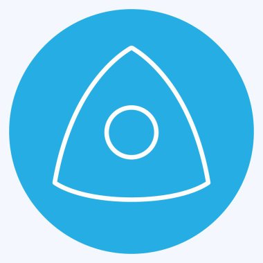 Terzinin Tebeşir Simgesi modayı takip eden mavi gözler tarzında yumuşak mavi arkaplanda izole edilmiş