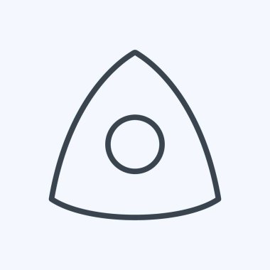 Terzinin Tebeşir Simgesi, yumuşak mavi arkaplanda izole edilmiş moda çizgisi tarzında