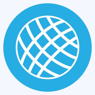 Yumuşak mavi arkaplanda izole edilmiş moda mavi gözlü yün topu simgesi