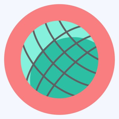 Yün Topu Simgesi yumuşak mavi arkaplanda izole edilmiş modaya uygun düz stil