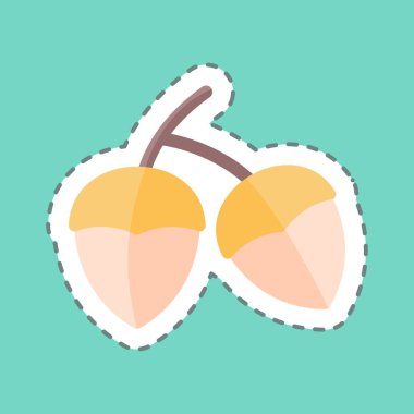 Moda satırındaki palamut yapıştırıcısı mavi arkaplanda izole edildi