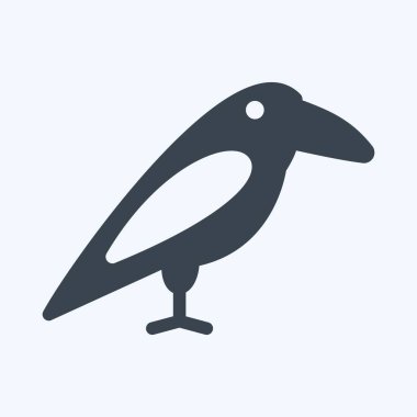 Moda kabartma biçiminde kuş simgesi yumuşak mavi arkaplanda izole edildi