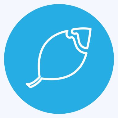 Kırık Yaprak Simgesi son moda mavi gözler tarzında yumuşak mavi arkaplanda izole edilmiş