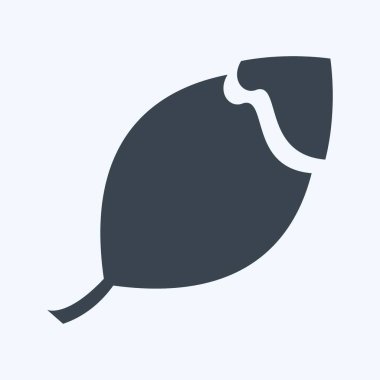 Kırık Yaprak Simgesi modaya uygun kabartma biçiminde yumuşak mavi arkaplanda izole edilmiş