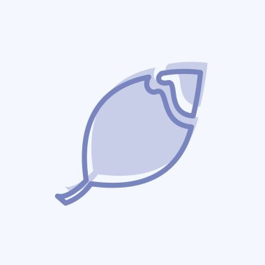 Kırık Yaprak Simgesi yumuşak mavi arkaplanda izole edilmiş iki ton tarzında