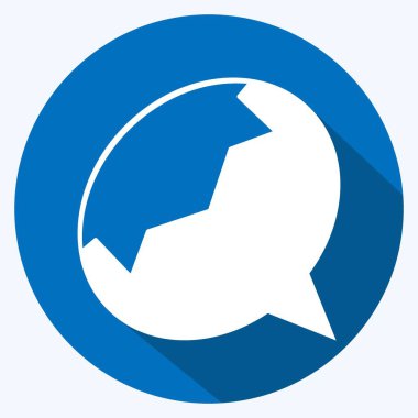 Kestane Simgesi yumuşak mavi arkaplanda izole edilmiş modaya uygun uzun gölge biçimi