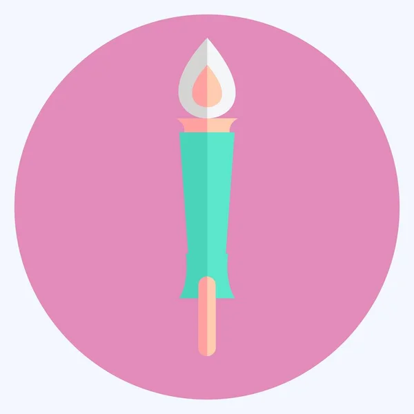 Icon Museum Torch Flat Style Simple Illustration Good Prints Announcement — 스톡 벡터