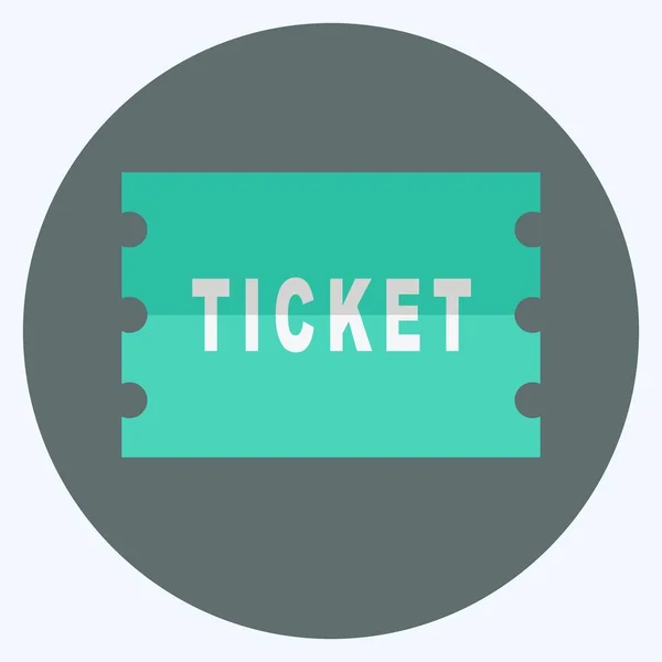 Icon Tickets Flat Style Simple Illustration Good Prints Announcements Etc — 图库矢量图片