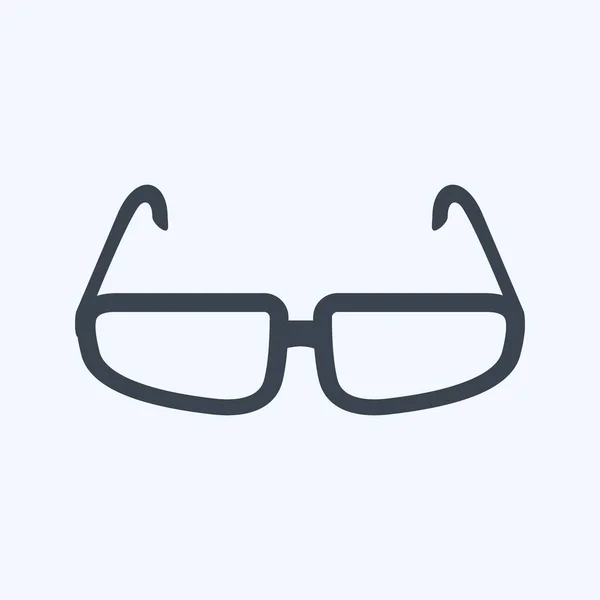 Ícone Óculos Estilo Glifo Moderno Isolado Fundo Azul Suave — Vetor de Stock