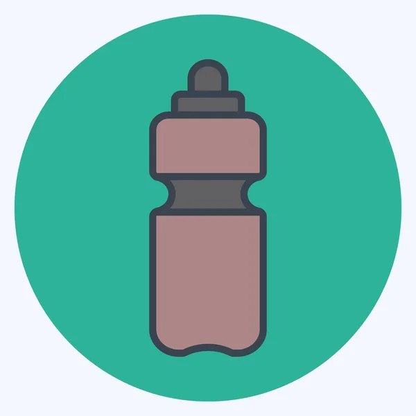 Icono Botella Agua Estilo Moda Mate Color Aislado Sobre Fondo — Vector de stock