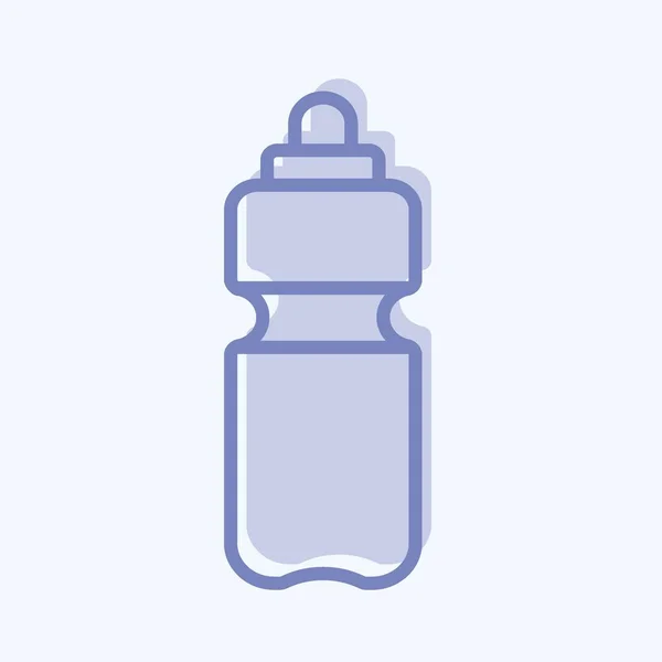 Water Bottle Icon Trendy Two Tone Style Isolated Soft Blue — Stockvektor