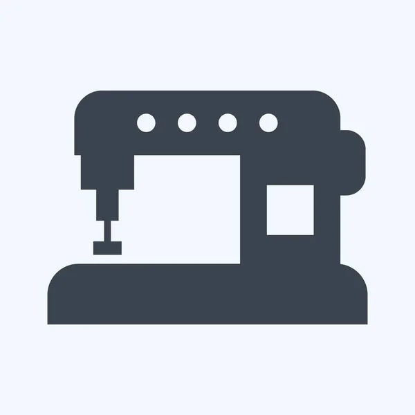 Automatic Machine Tailor Icon Trendy Glyph Style Isolated Soft Blue — стоковый вектор