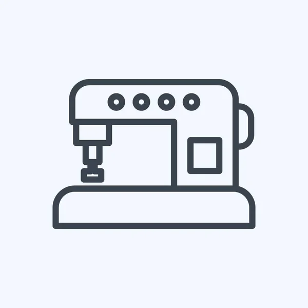 Automatic Machine Tailor Icon Trendy Line Style Isolated Soft Blue — 图库矢量图片