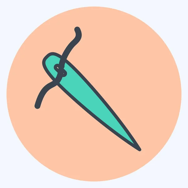 Needle Icon Trendy Color Mate Style Isolated Soft Blue Background — Vettoriale Stock