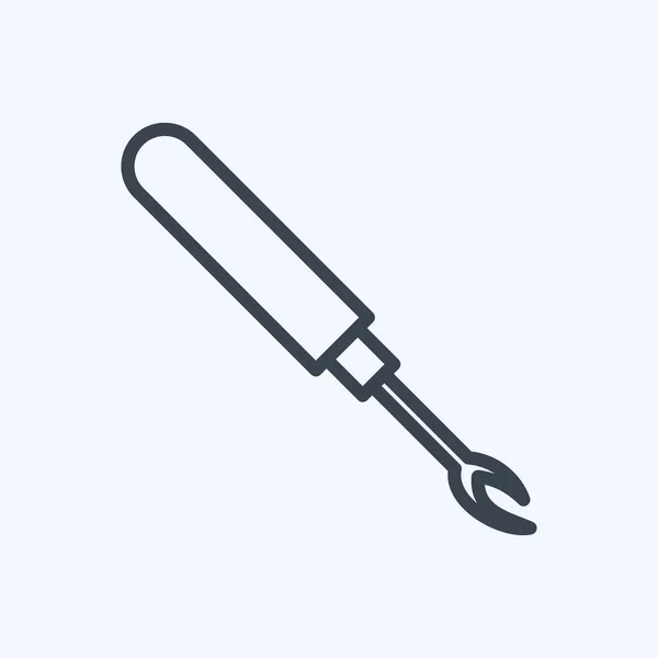 Seam Ripper Icon Trendy Line Style Isolated Soft Blue Background — Stock vektor