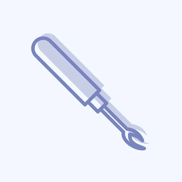Seam Ripper Icon Trendy Two Tone Style Isolated Soft Blue — Stockvektor