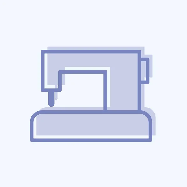 Sewing Machine Icon Trendy Two Tone Style Isolated Soft Blue — стоковый вектор