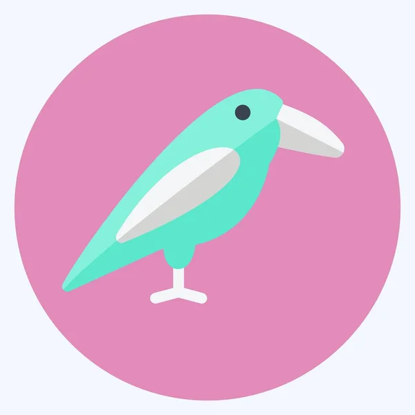 Bird Icon Estilo Plano Moda Aislado Sobre Fondo Azul Suave — Vector de stock