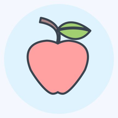 Yumuşak mavi arkaplanda izole edilmiş moda renk arkadaşı biçiminde Guava Simgesi