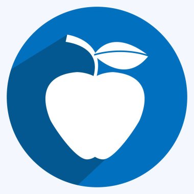 Yumuşak mavi arkaplanda izole edilmiş modaya uygun uzun gölge biçiminde Guava Simgesi