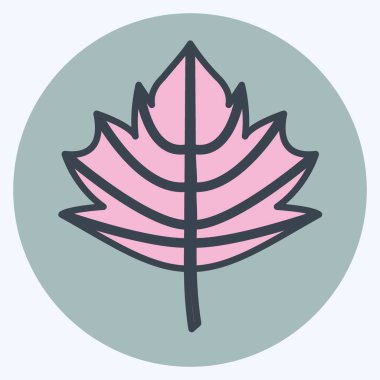 Yaprak II Simgesi yumuşak mavi arkaplanda izole edilmiş moda renk arkadaşı biçimi