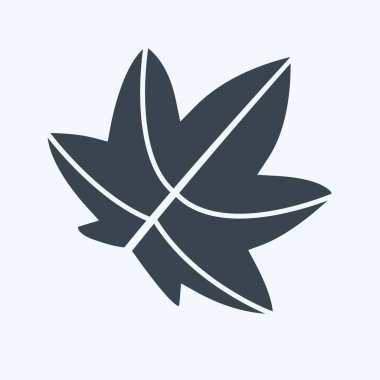 Yaprak II Simgesi modaya uygun kabartma biçiminde yumuşak mavi arkaplanda izole edildi