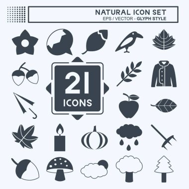 Doğal Simge Simgesini yumuşak mavi arkaplanda izole edilmiş moda kabartma biçiminde ayarla