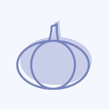 Balkabağı I simgesi yumuşak mavi arkaplanda izole edilmiş iki ton tarzında