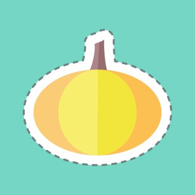 Pumpkin I etiketi mavi arkaplanda izole edilmiş.